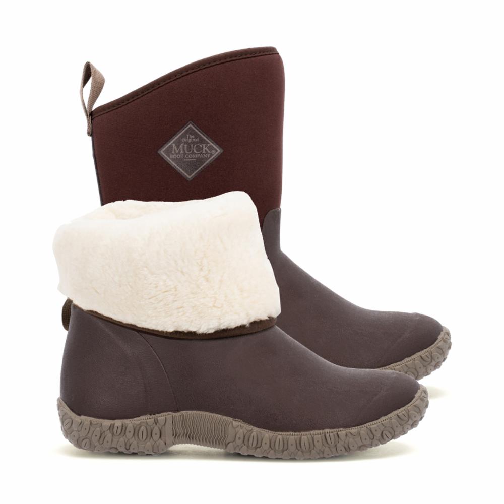Muck Footwear Women MUCKSTER II MID BROWN/CREAMFAUXFUR – Muck Boot