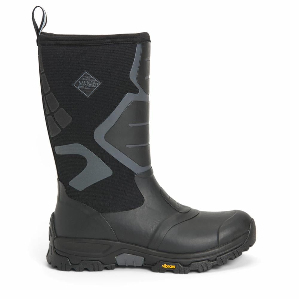 Men's Muck Boots Arctic Ice Grip All Terrain Tall Boots - Black, Pull-on Style