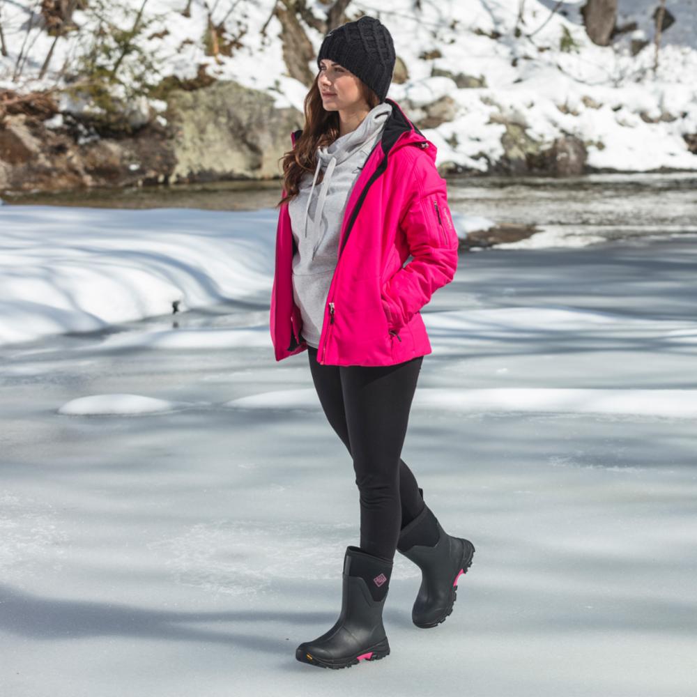 Muck Footwear Women ARCTIC ICE VIBRAM ARCTIC GRIP ALL TERRAIN MID BLACK/HOTPINK